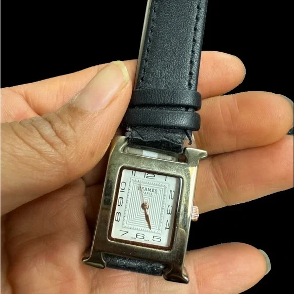 Vintage Hermes Heure H Watch Gold Face